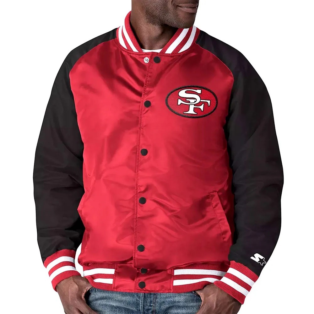 San Francisco 49ers Black And Red Varsity Jacket