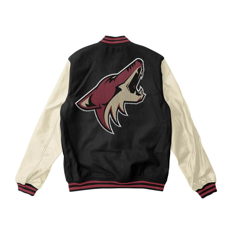 Arizona Coyotes Black And Cream Varsity Jacket