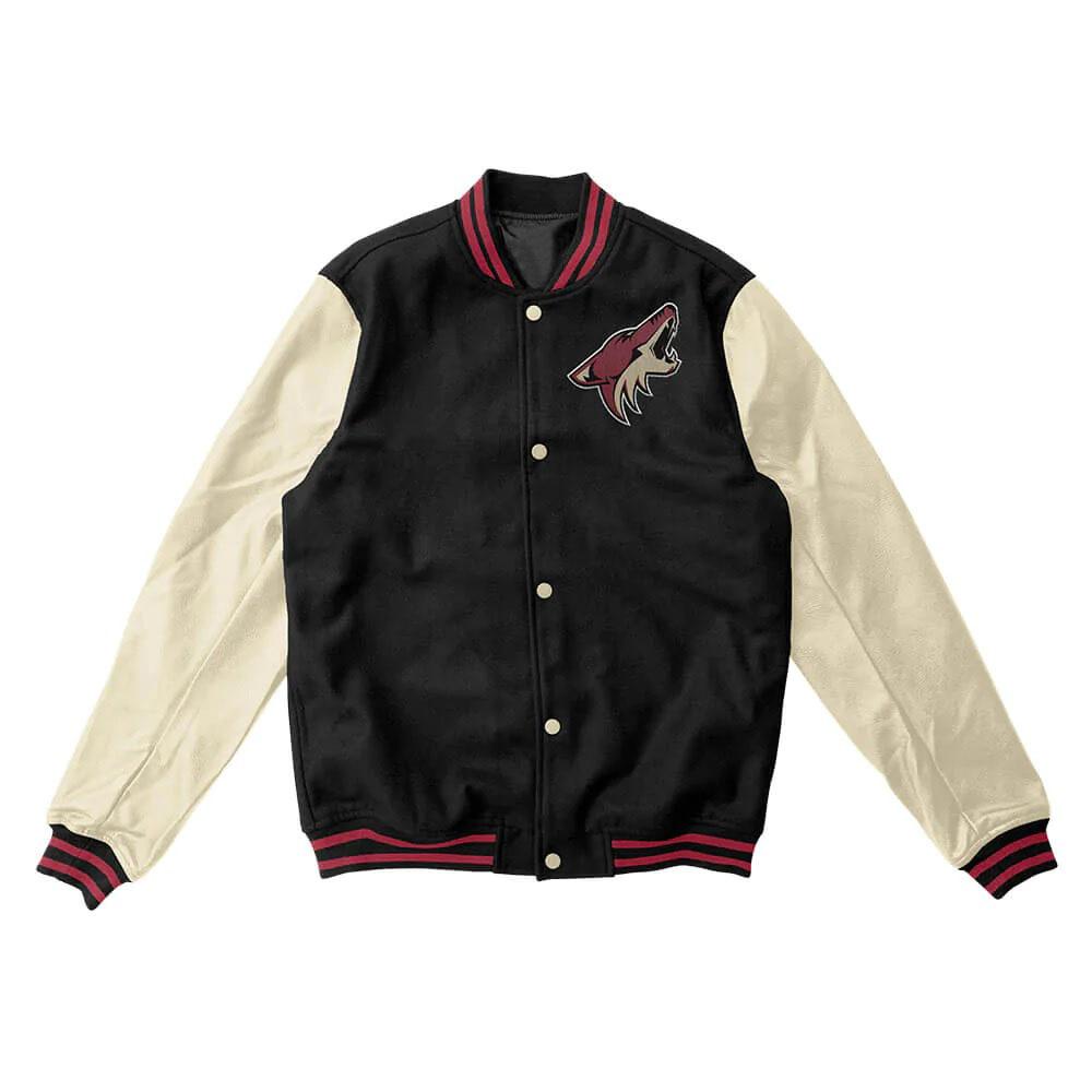 Arizona Coyotes Black And Cream Varsity Jacket