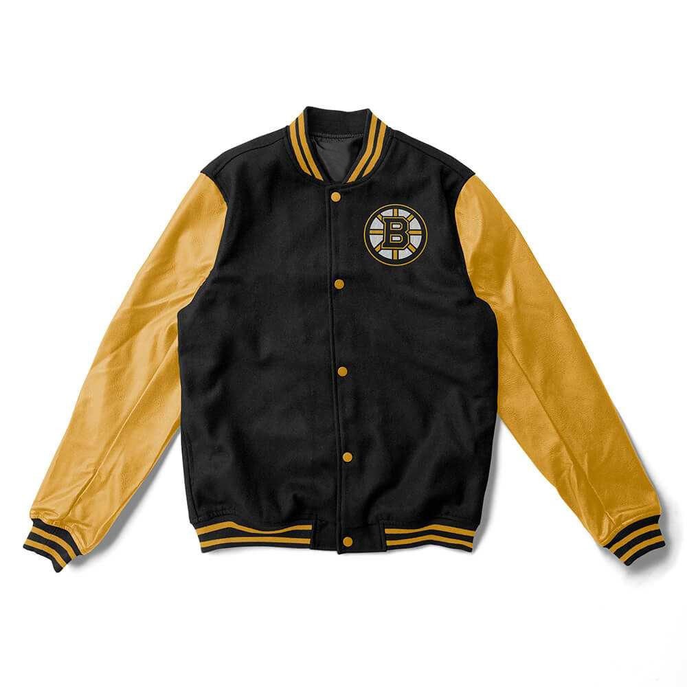 Boston Bruins Black And Gold Varsity Jacket