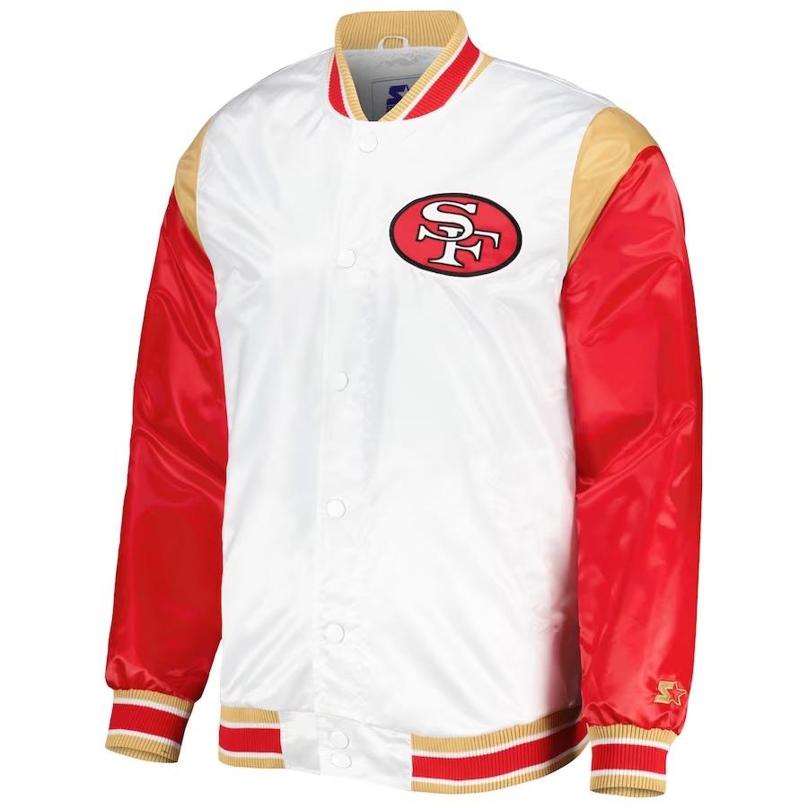 San Francisco 49ers Satin Full-snap Varsity Jacket