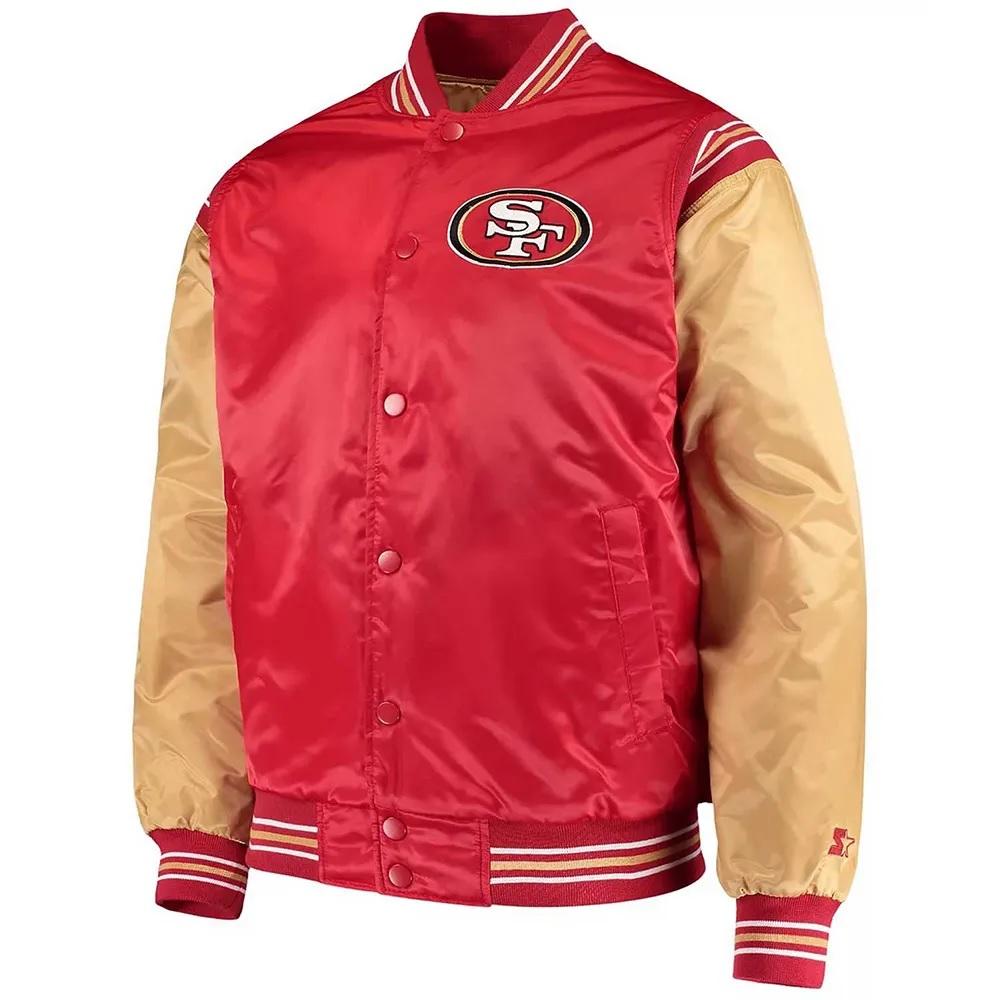 San Francisco 49ers Enforcer Scarlet And Gold Varsity Jacket