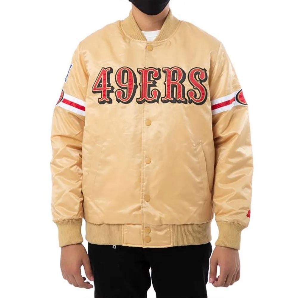 San Francisco 49ers Gold Striped Varsity Jacket