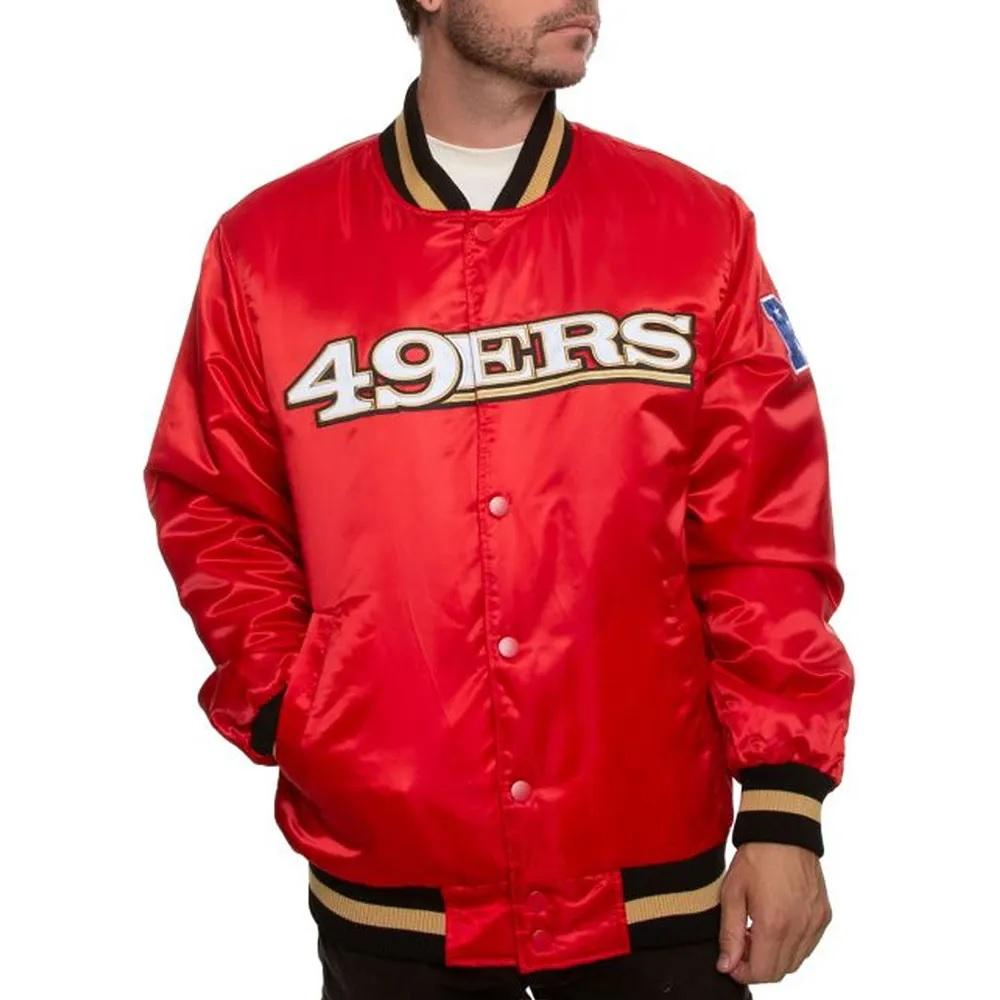 San Francisco 49ers Holiday Season Satin Varsity Jacket