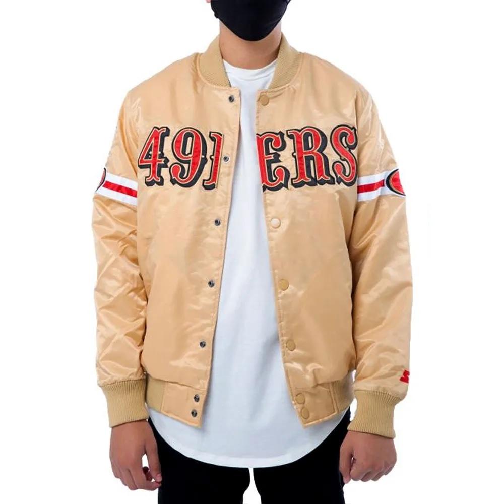 San Francisco 49ers Gold Striped Varsity Jacket