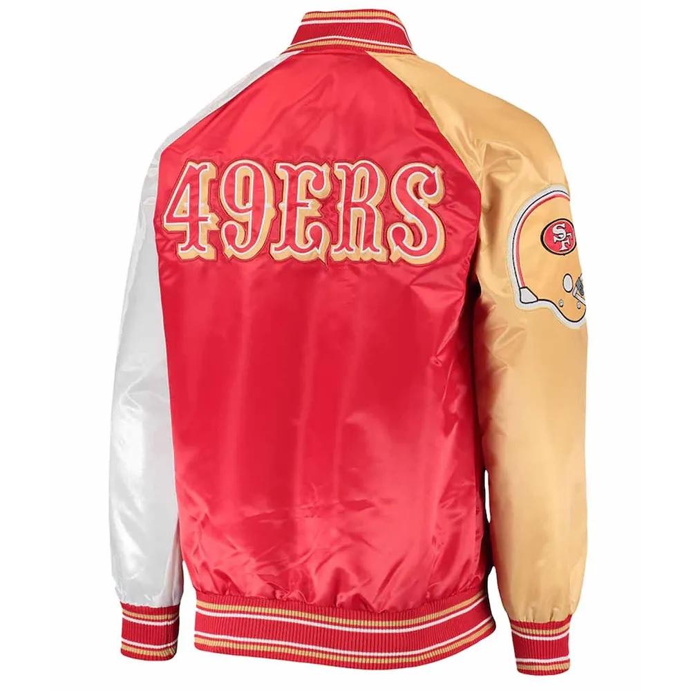 San Francisco 49ers The Reliever Varsity Scarlet Satin Jacket