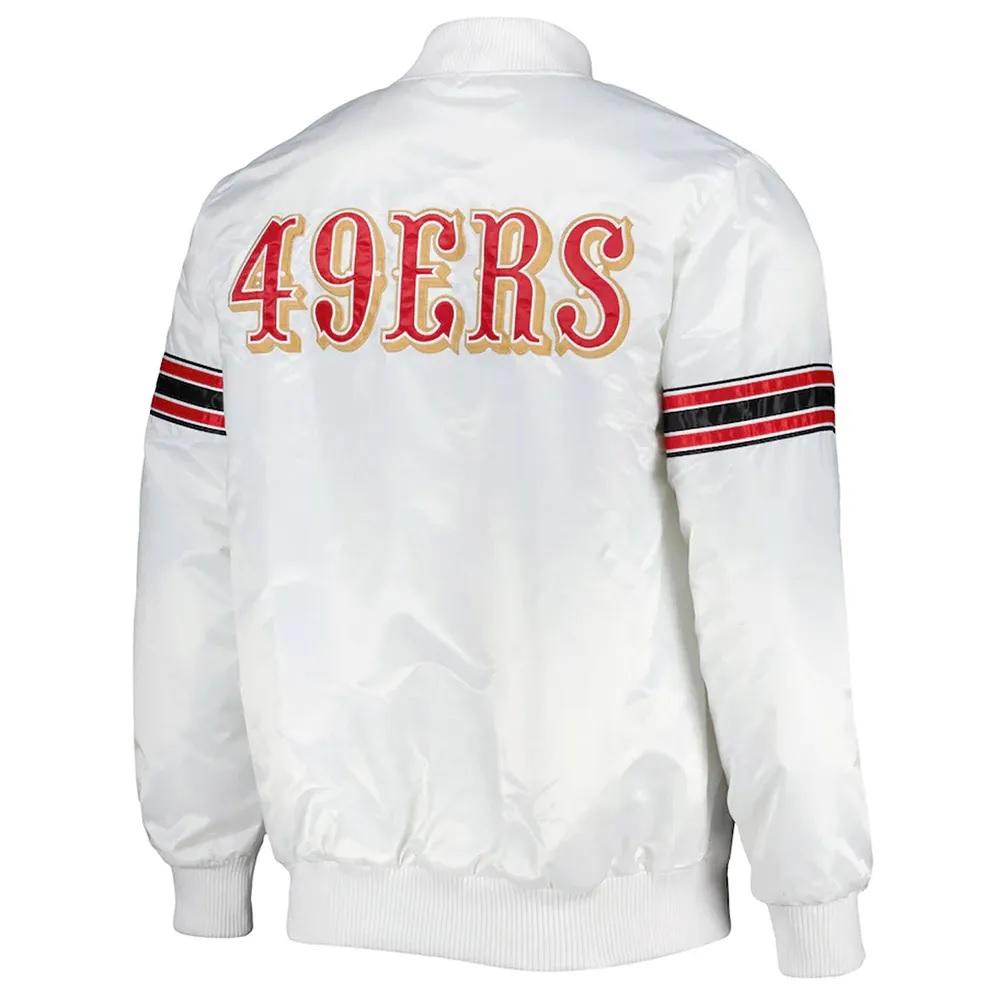 The Power Forward San Francisco 49ers White Varsity Jacket