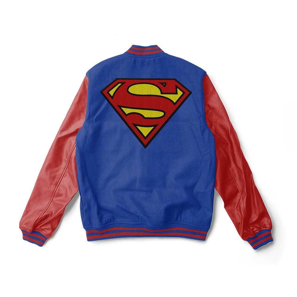 Superman Blue Wool Varsity Jacket