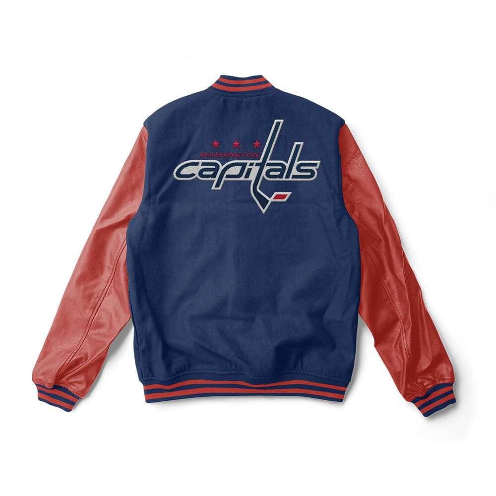 Washington Capitals Royal Blue And Red Varsity Jacket