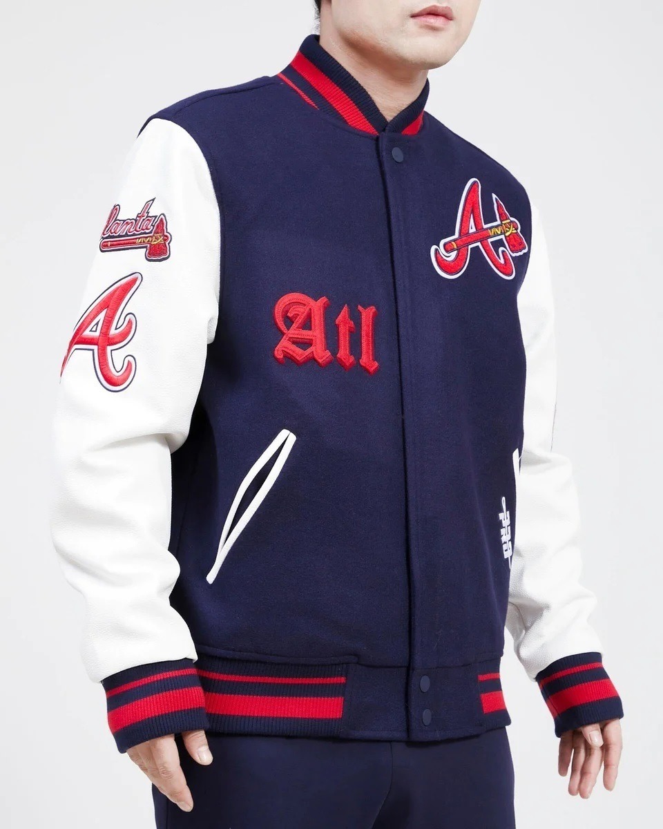 Atlanta Braves Old English Wool Varsity Jacket