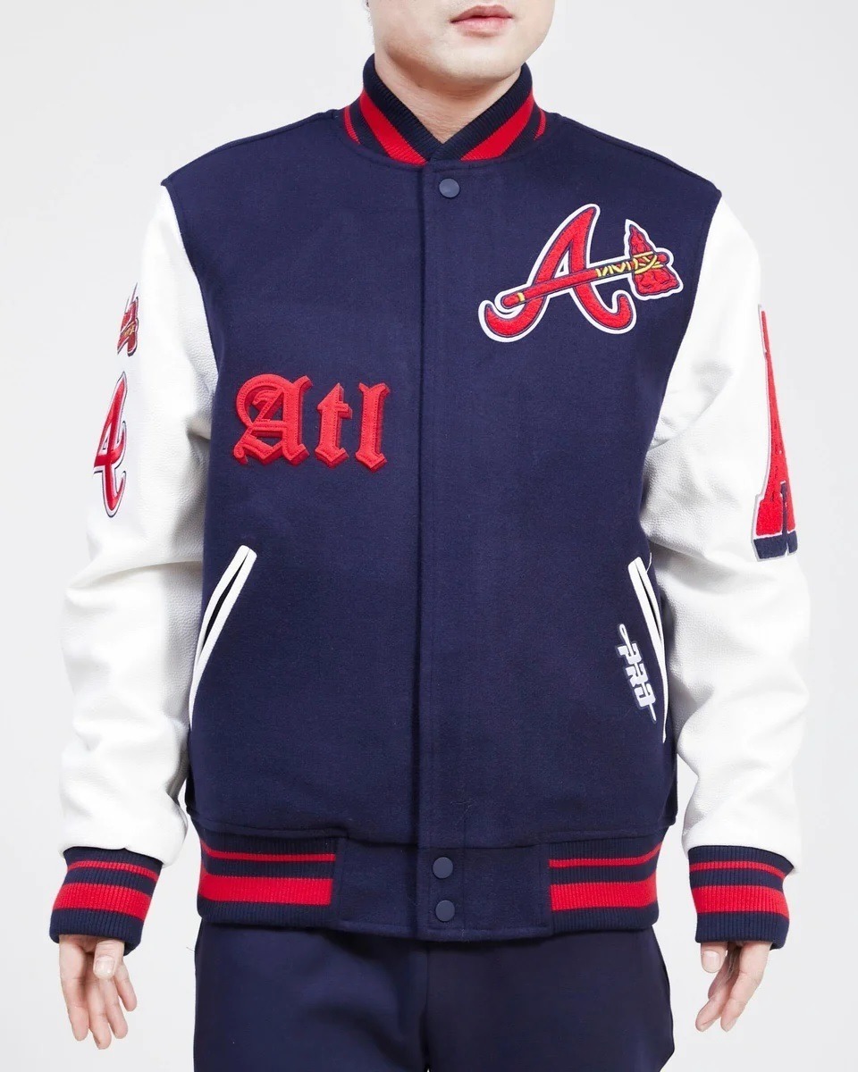 Atlanta Braves Old English Wool Varsity Jacket