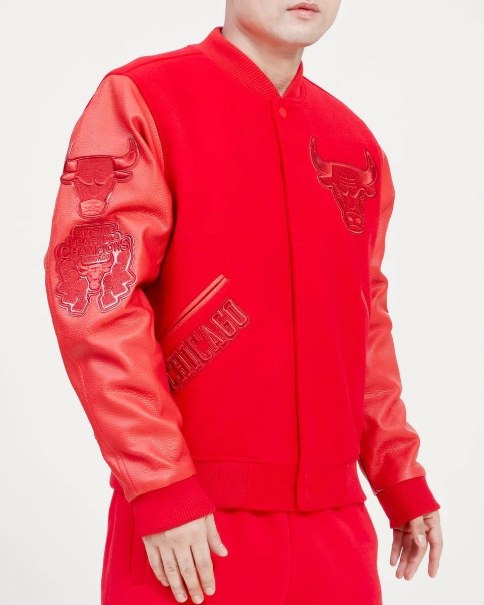 Chicago Bulls Classic Triple Red Wool Varsity Jacket