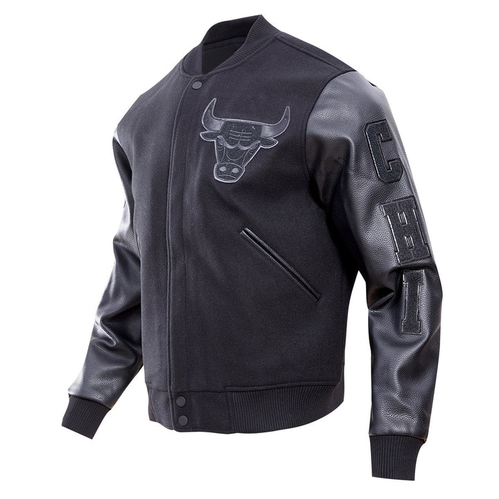 Chicago Bulls Triple Black Varsity Jacket