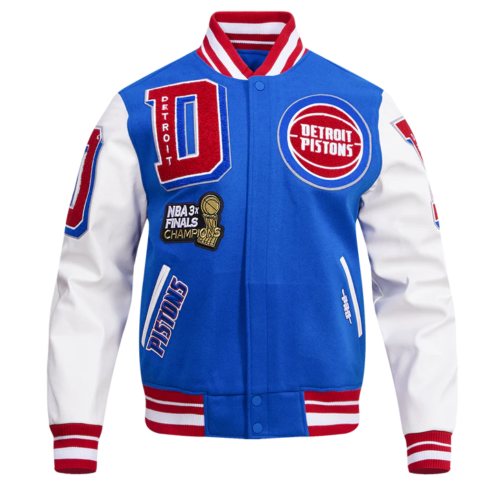 Detroit Pistons Mash Up Logo Varsity Jacket