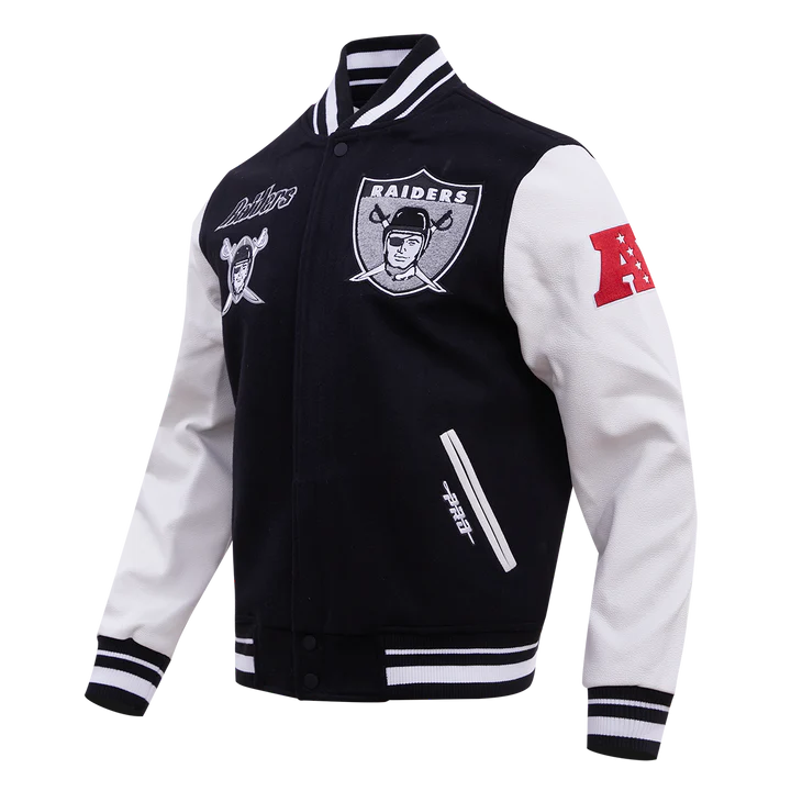 Las Vegas Raiders Retro Classic Rib Wool Varsity Jacket