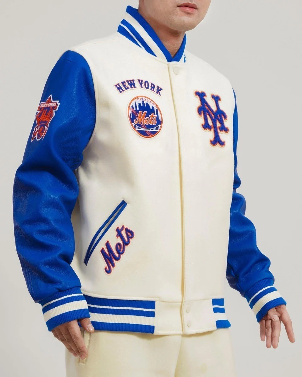 New York Mets Retro Classic Rib Wool Varsity Jacket