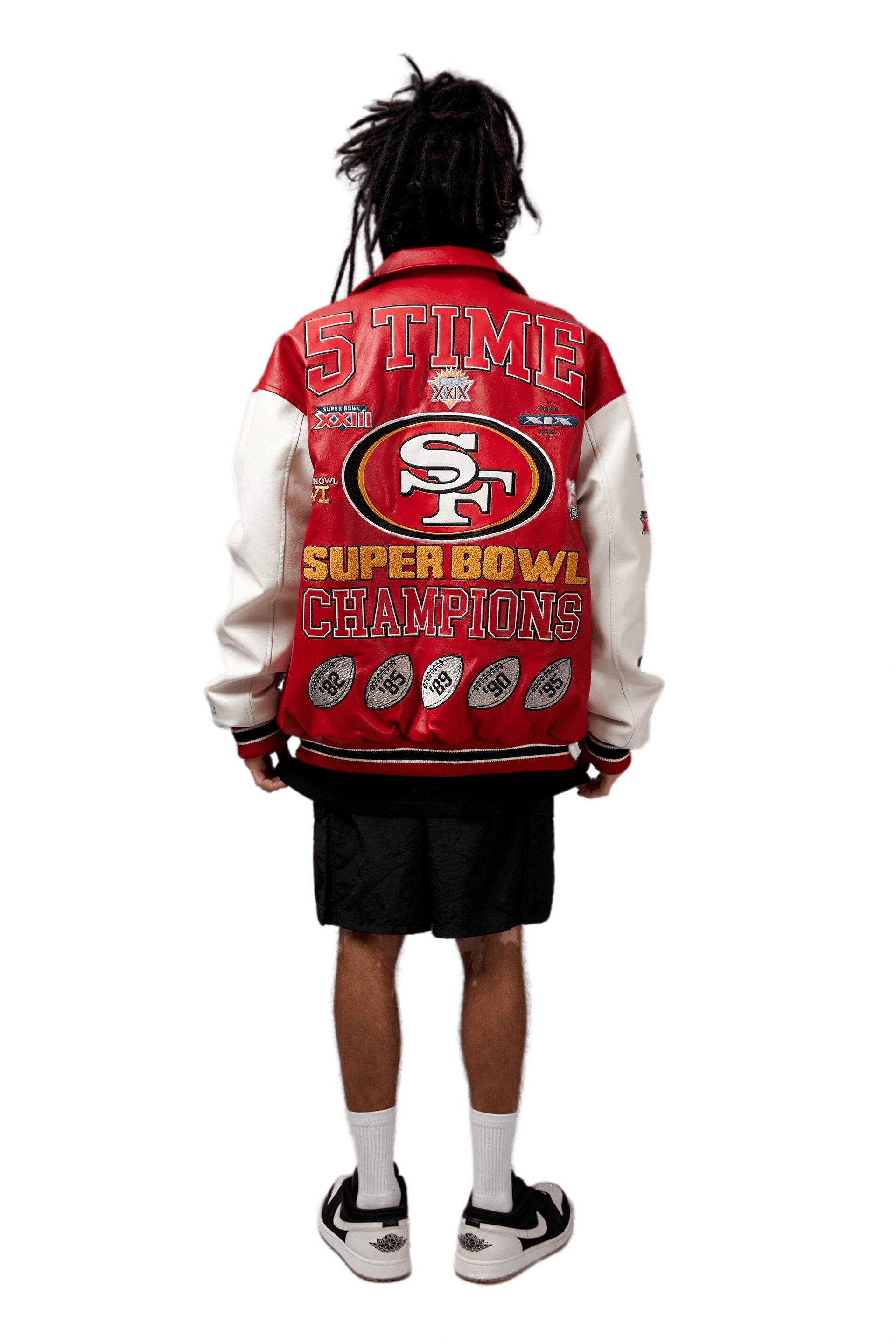 Nfl 49ers Super Bowl Leather Varsity Jacket