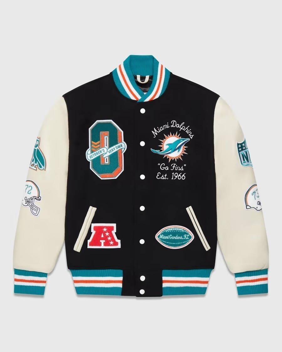 Ovo X Nfl Miami Dolphins Varsity Jacket