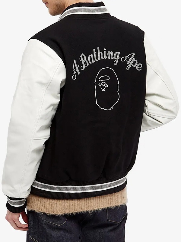 A Bathing Ape Bape Black Varsity Jacket