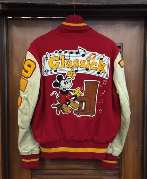 Vintage Mickey Mouse Red Varsity Jacket