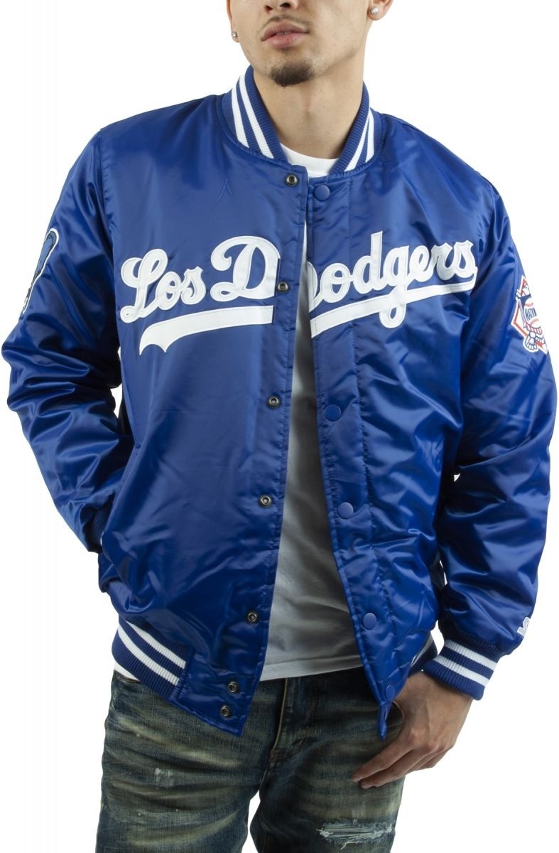 LA Dodgers National Blue Satin Varsity Jacket