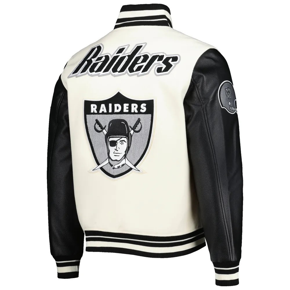 Las Vegas Raiders Retro Classic Varsity Cream And Black Jacket