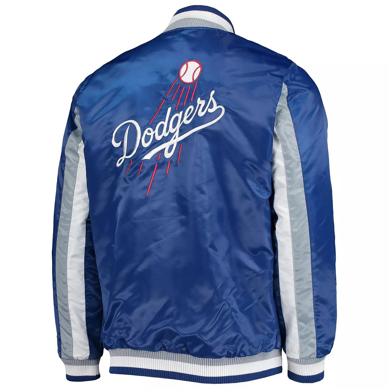 The Ace Dodgers Royal Blue Satin Varsity Jacket