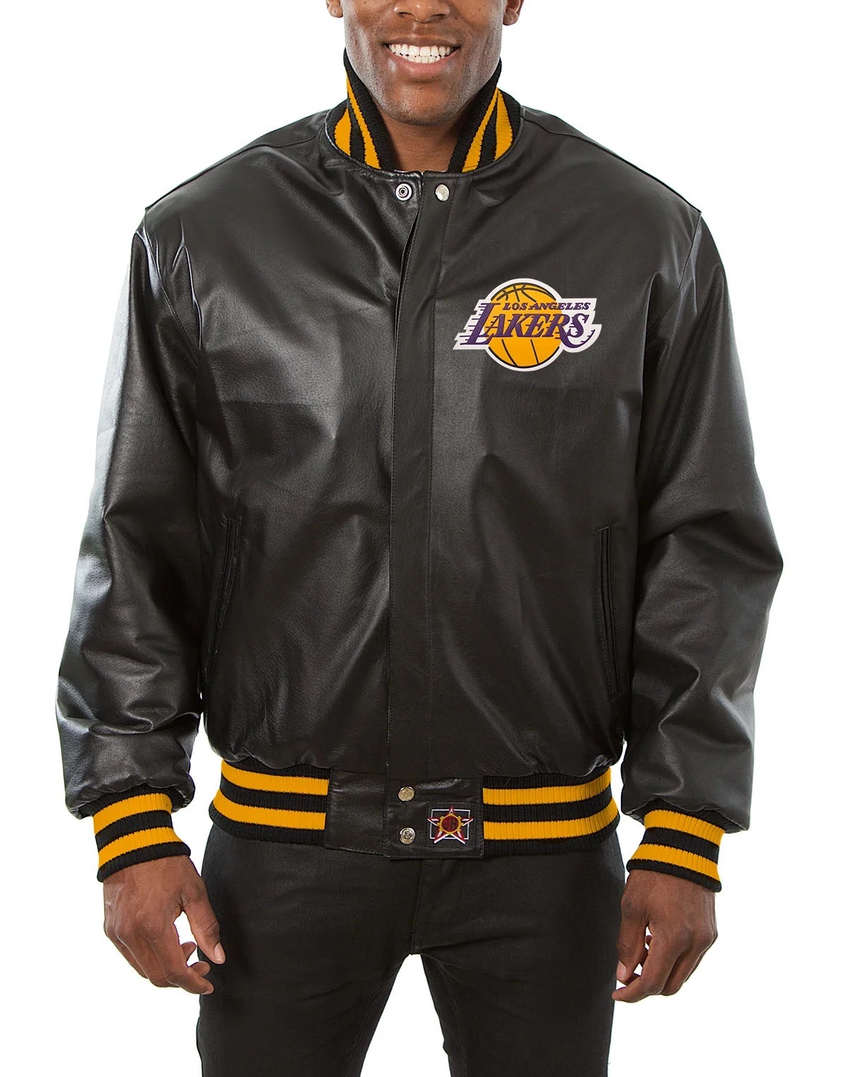 Los Angeles Lakers Black Leather Varsity Jacket