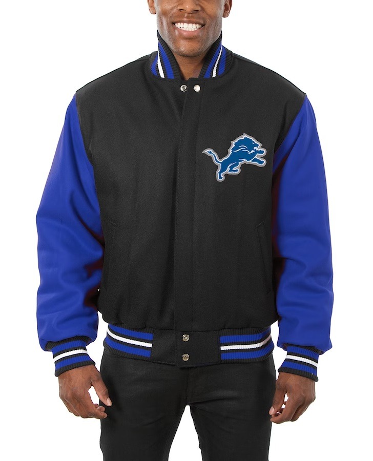 Men's Jh Design Detroit Lions Wool Varsity Jacket