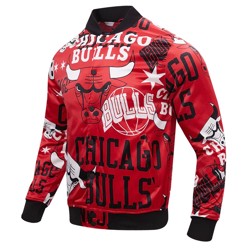 Chicago Bulls Aop Satin Varsity Jacket