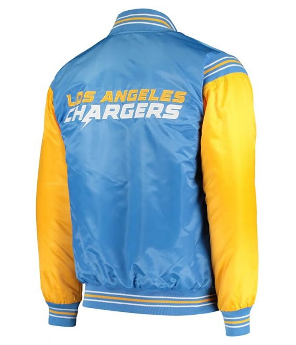 LA Chargers Light Blue and Yellow Satin Jacket