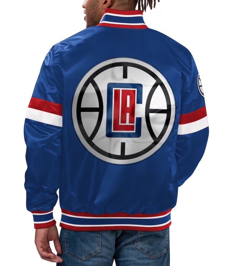 LA Clippers Starter Royal Home Game Satin Varsity Jacket