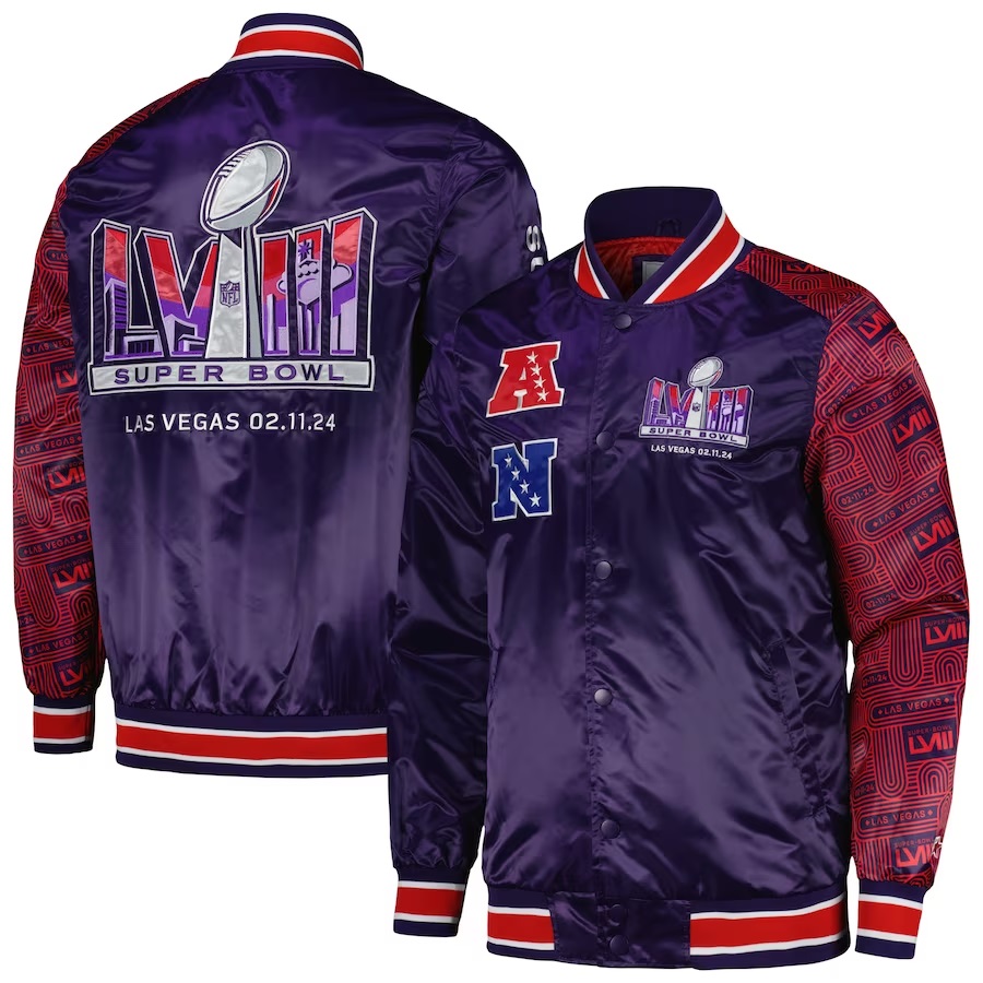 Las Vegas Super Bowl LVIII Starter Full-snap Purple Jacket