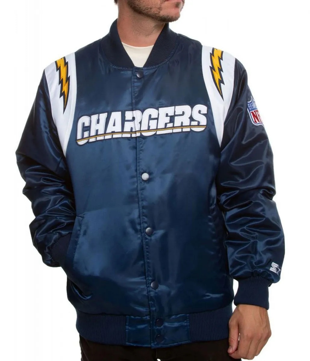 Los Angeles Chargers Bomber Satin Jacket