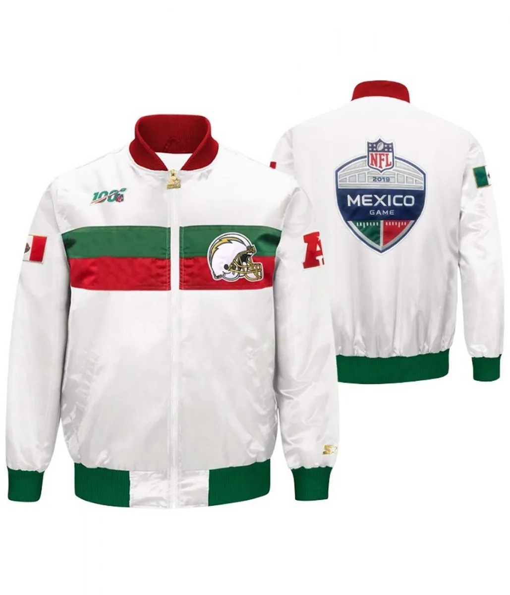 Los Angeles Chargers Mexico 2019 White Satin Jacket