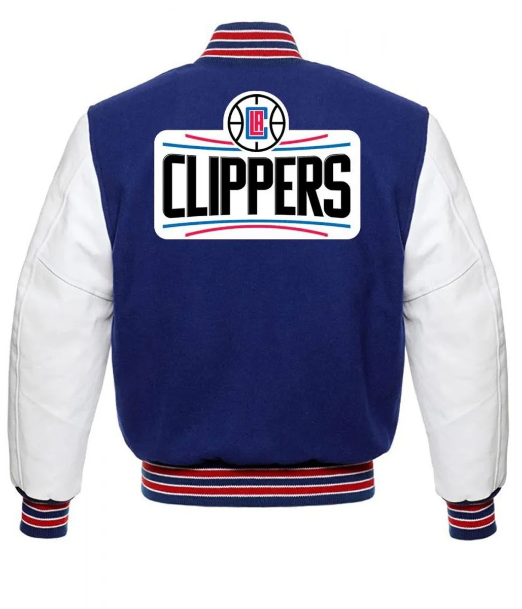 Los Angeles Clippers Basketball Blue and White Jacket