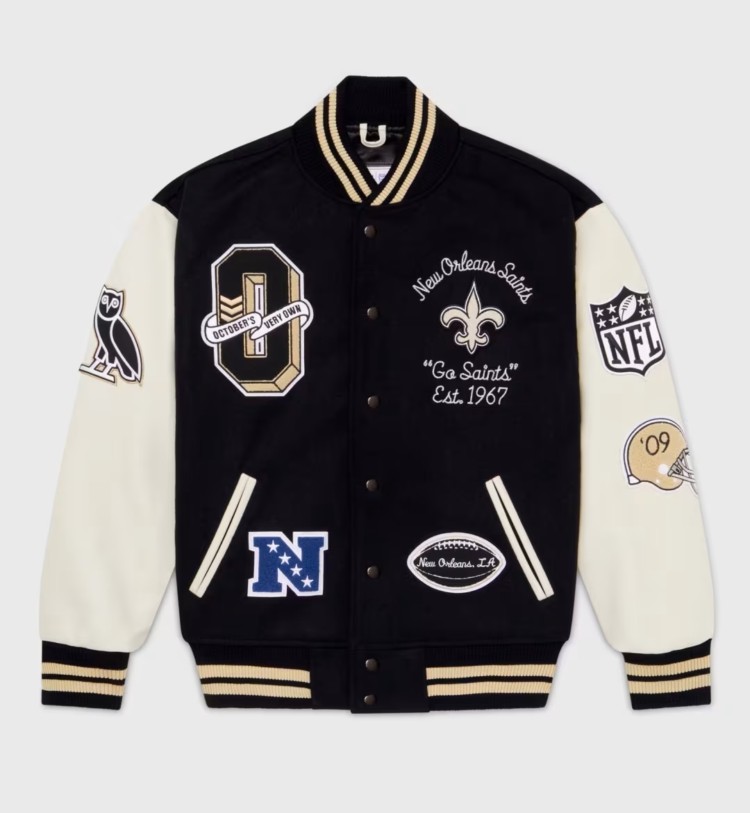 OVO x NFL New Orleans Saints Varsity Jacket