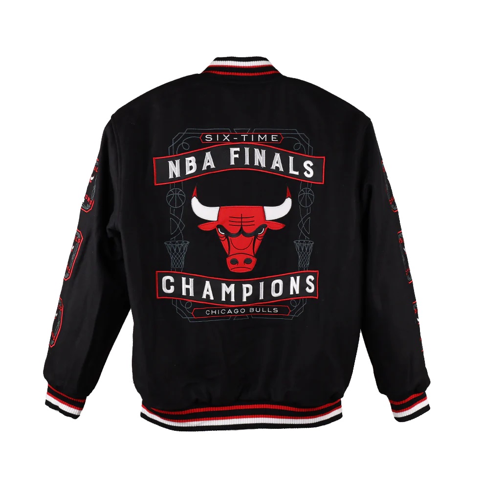 Chicago Bulls 6 Time Finals Champions Black Jacket