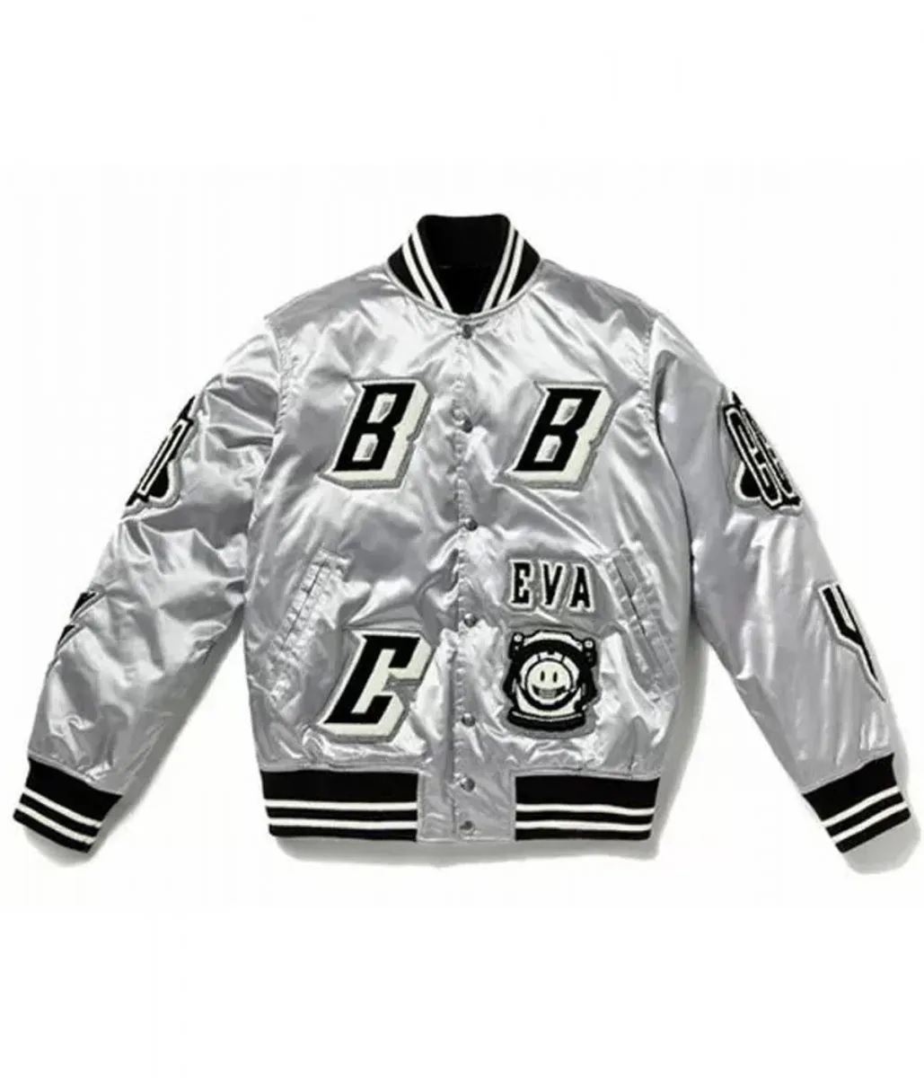 Billionaire Boys Club EVA BBC Satin Silver Jacket