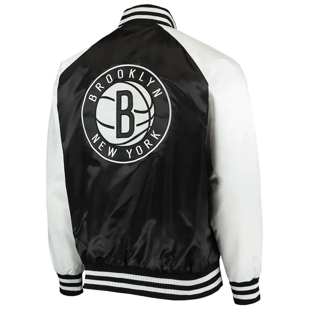 Brooklyn Nets Point Guard Black/White Satin Jacket