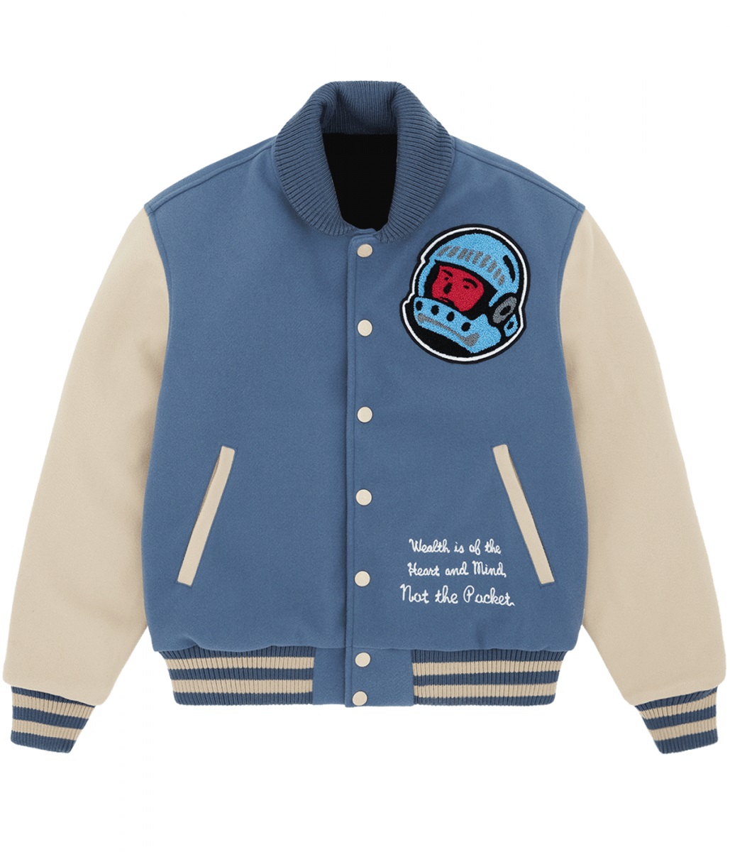 Cafeteria BBC Blue and Off-White Letterman Jacket