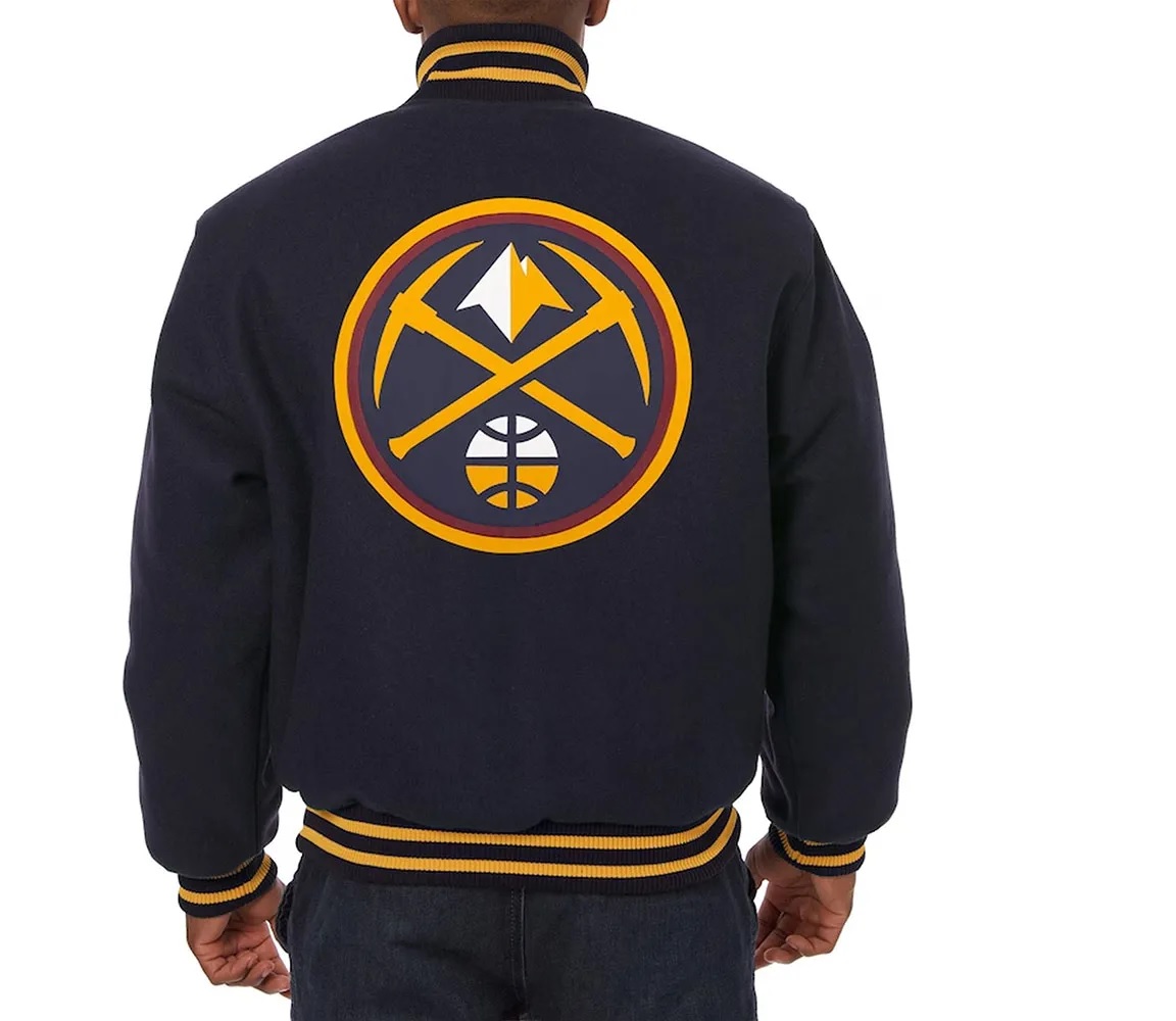 Denver Nuggets Navy Varsity Wool Jacket