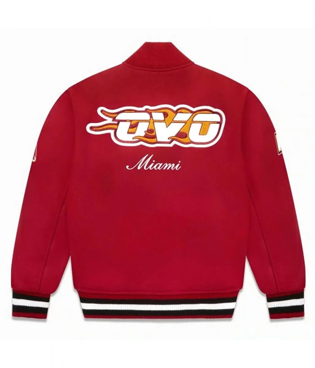 OVO Miami Heat Varsity Wool Burgundy Jacket