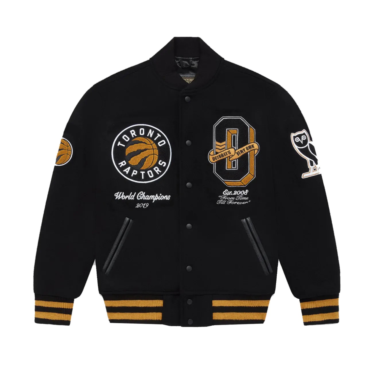 OVO Toronto Raptors Varsity Black Wool Jacket