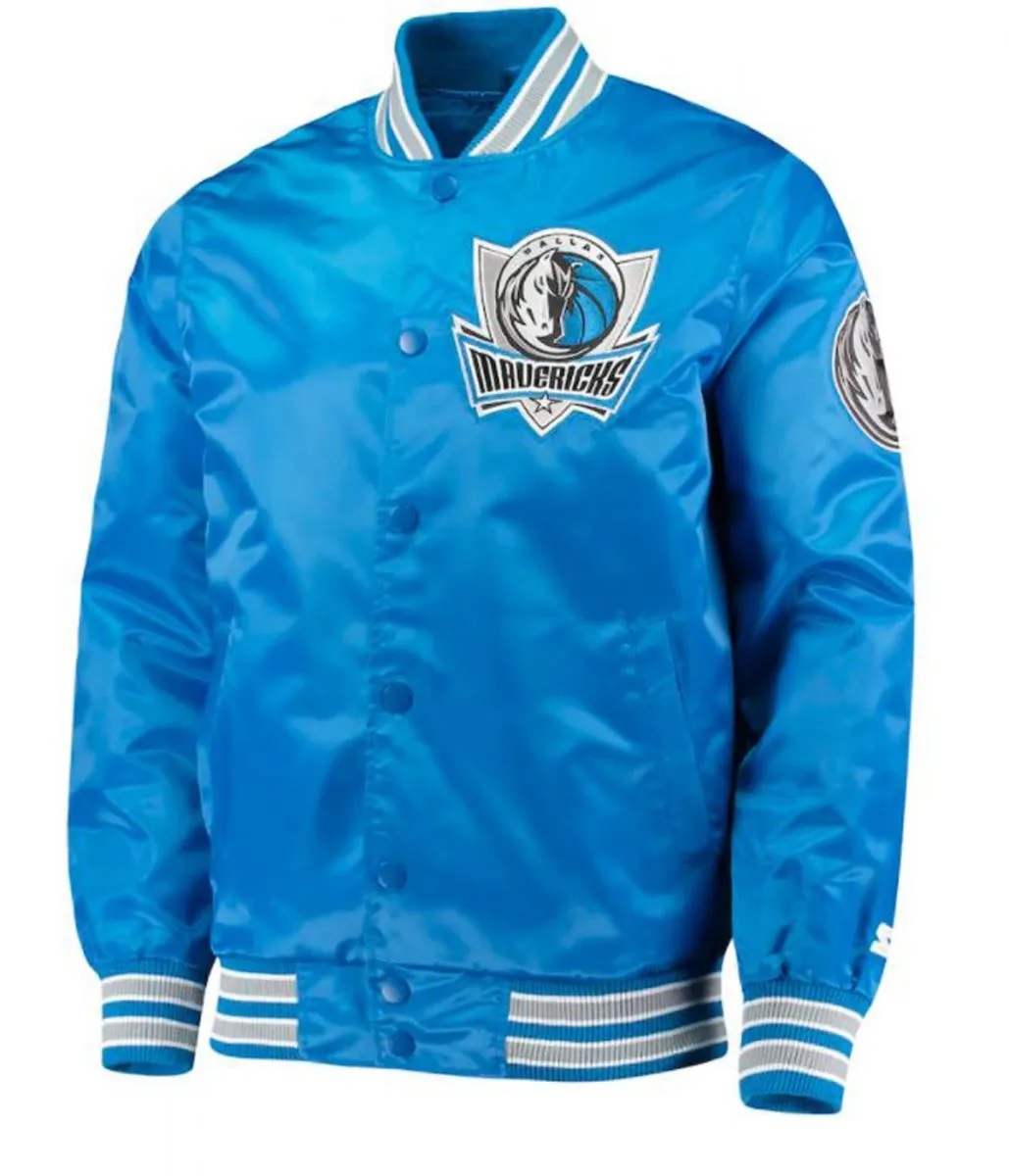 Starter Dallas Mavericks Blue Satin Jacket