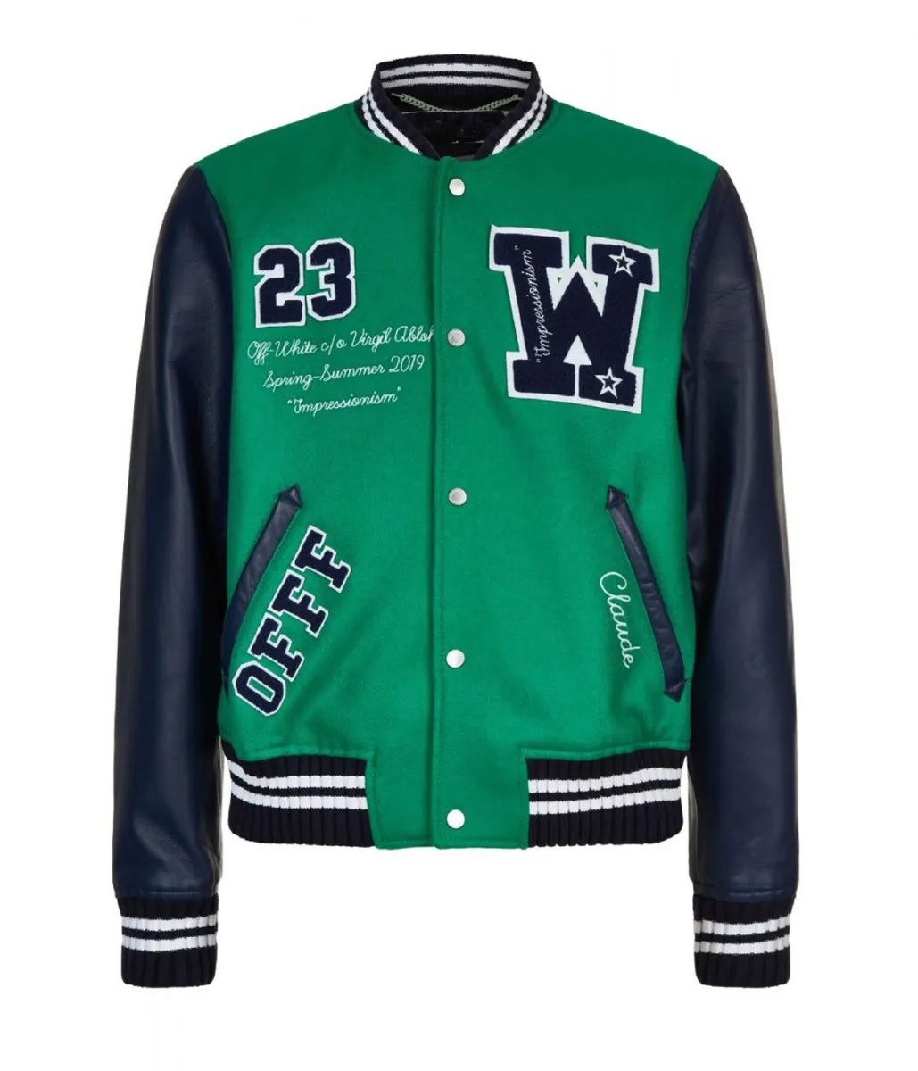 Varsity Eagle Logo W23 Green and Blue Jacket