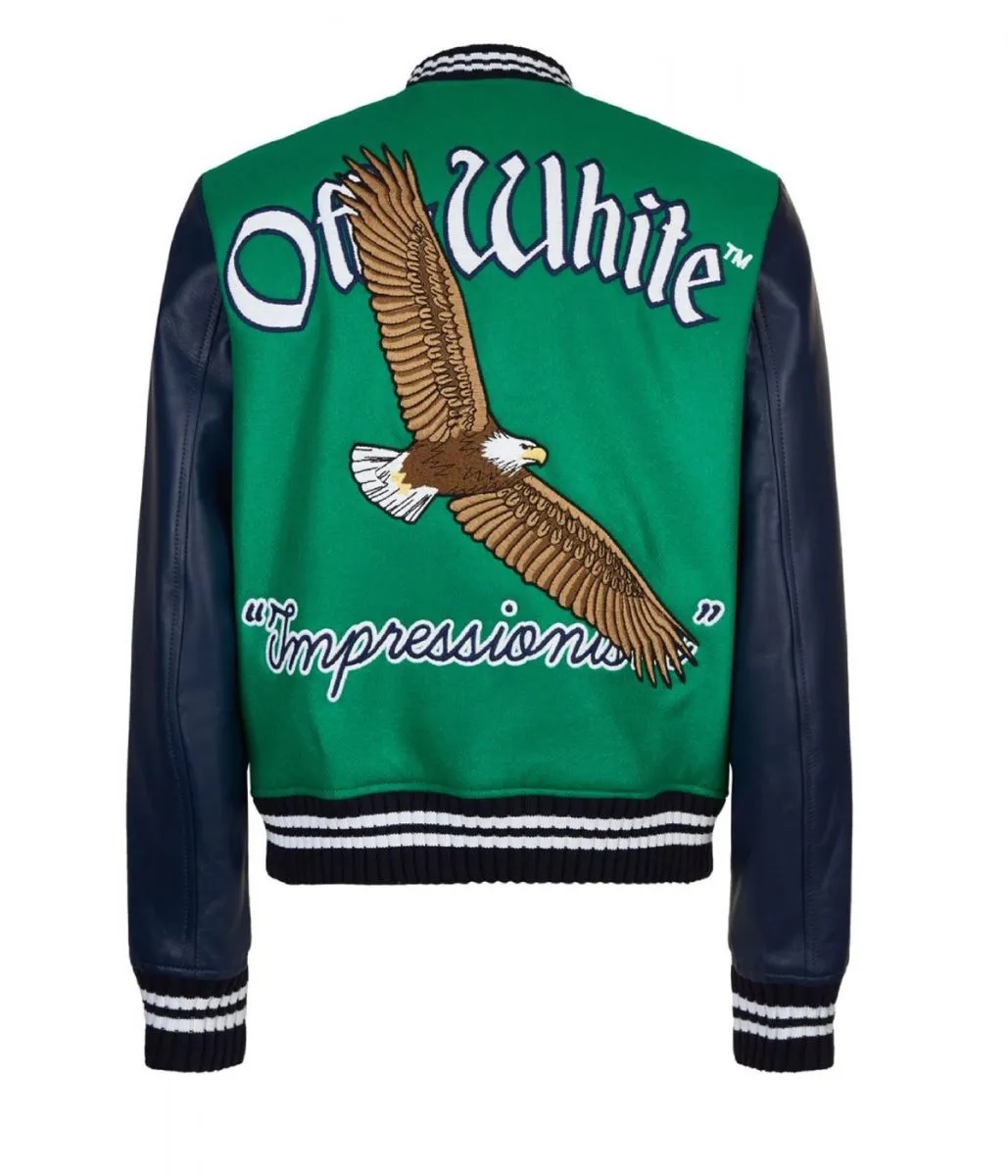 Varsity Eagle Logo W23 Green and Blue Jacket