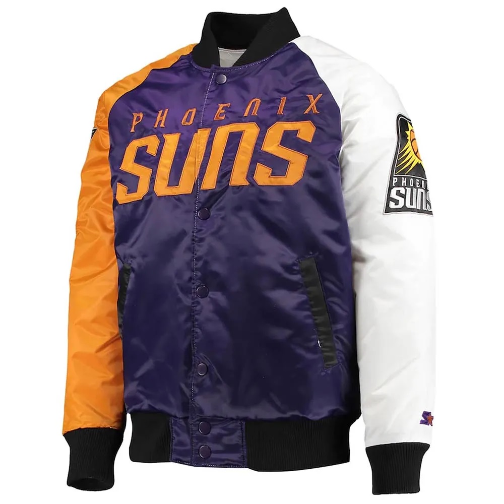 Tricolor Remix Phoenix Suns Purple Orange and White Jacket