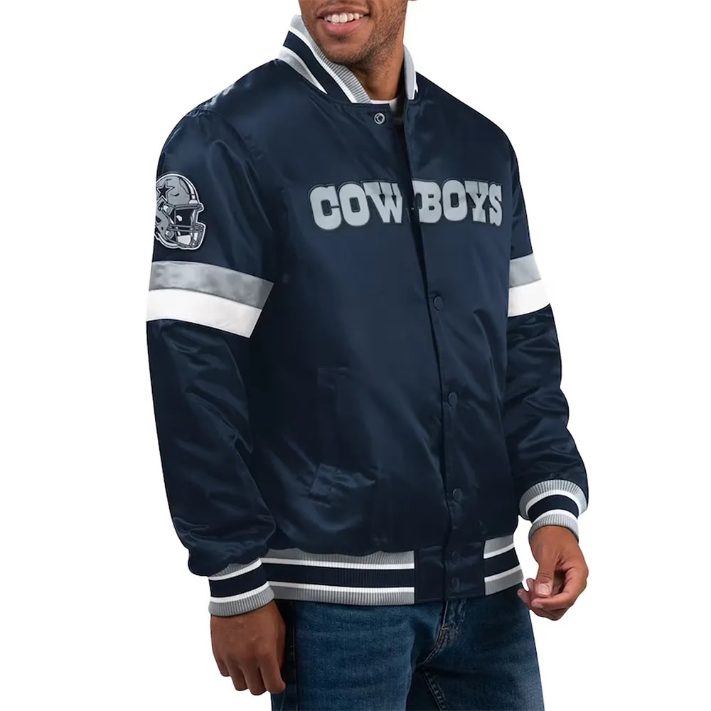 Home Game Dallas Cowboys Navy Satin Jacket