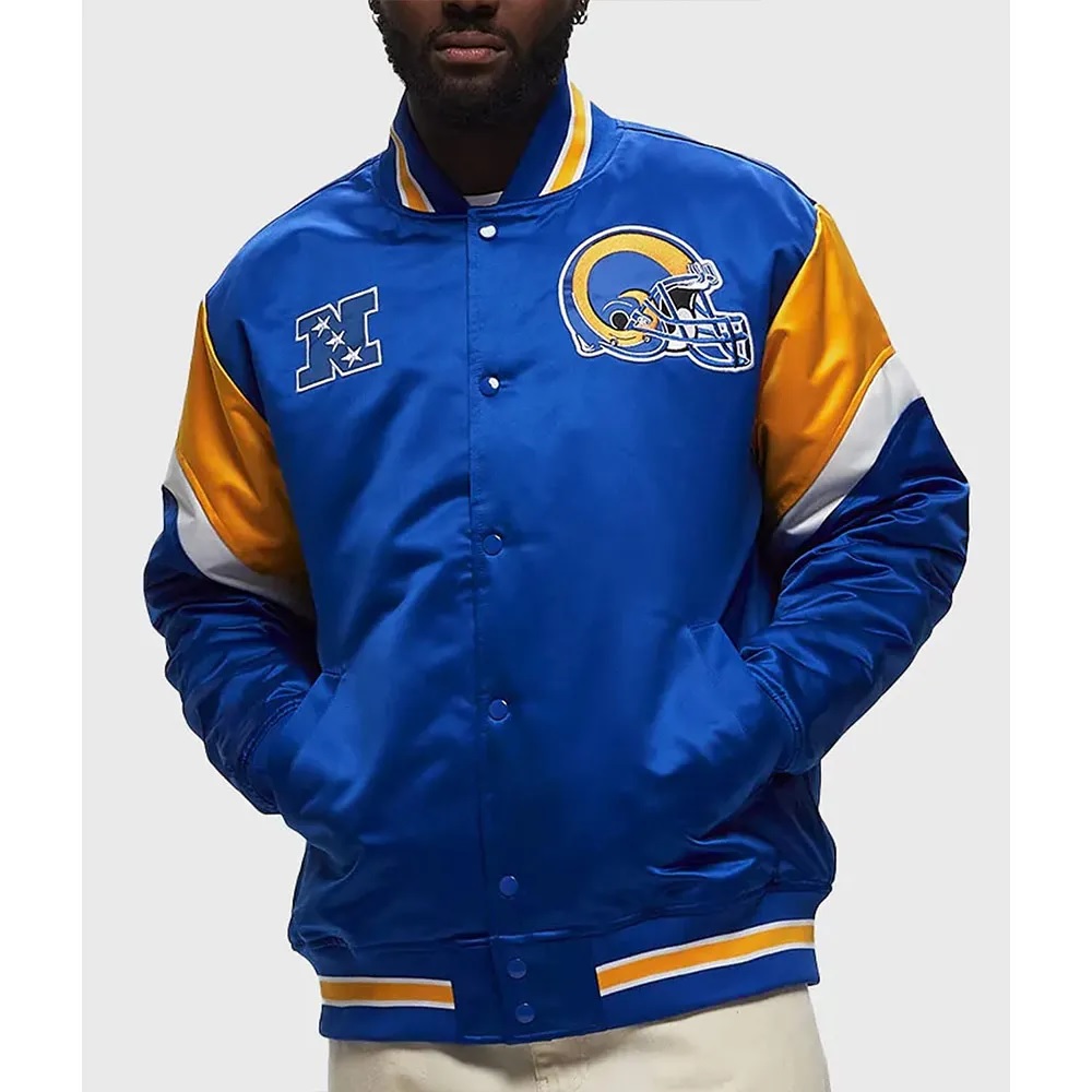 LA Rams Heavyweight Royal Satin Jacket